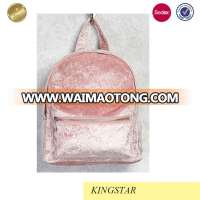 Pink Girls Crushed Velvet Backpack